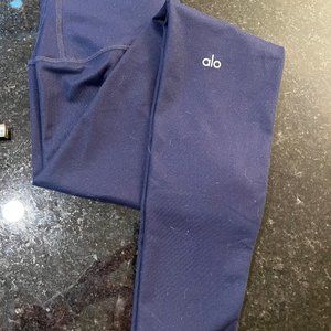 HIGH-WAIST AIRBRUSH LEGGING - RICH NAVY GLOSSY Medium